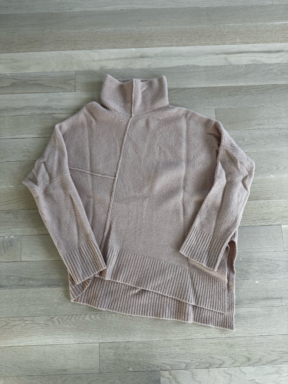 AllSaints Dusty Taupe High Neck Knit Sweater